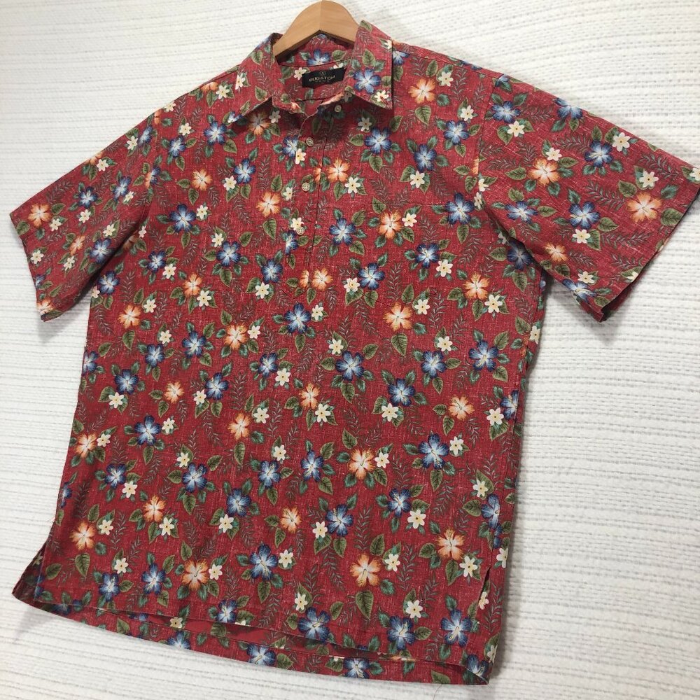 Bugatchi Polo‎ Shirt Men's Size Large Hawaiian Colorful Print